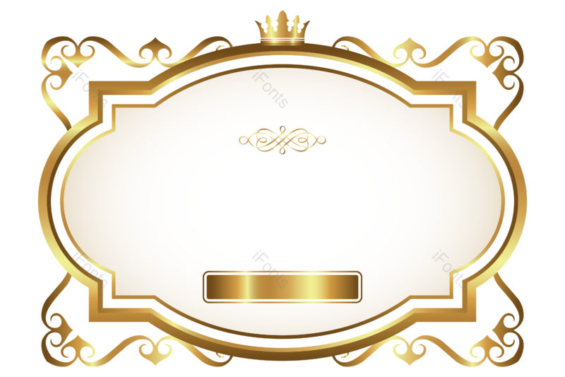 标签图片,花纹边框元素,金色渐变PNG,金色边框免抠素材